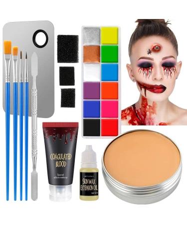 Water Activated Eyeliner Pastel, UV Reactive Pastel Cake Eyeliner, 10 Color  in 5 Cake Hydra Eye Liner,UV Glow Blacklight Body Face Makeup Paint