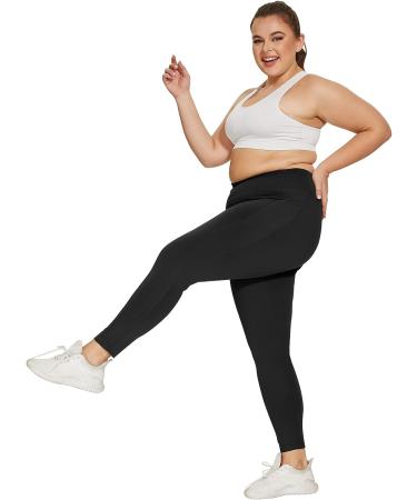 Tomboyx Workout Leggings, 3/4 Capri Length High Waisted Active Yoga Pants  With Pockets For Women, Plus Size Inclusive Exercise, (xs-6x) Black X Small  : Target