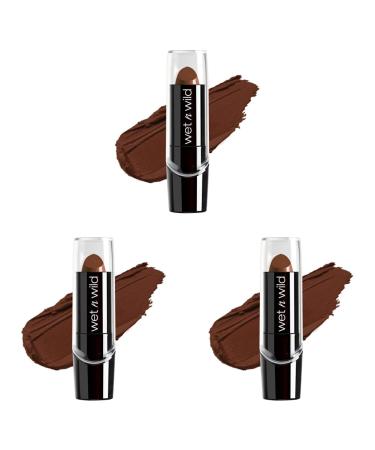 wet n wild Silk Finish Lipstick Hydrating Lip Color Rich Buildable Color Mink Brown (Pack of 3)