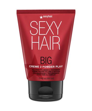 SexyHair Big Cr me to Powder Play All Over Volumizer and Texturizer  3.4 Oz | Up to 100% More Volume | Cr me to Powder Formula | All Hair Types