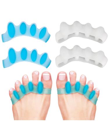EZ COZY Toe Separators for Bunion 4 Pack Toe Spreader Bunion Corrector for Women Men Gel Toe Spacers Hammer Toe Straightener Toe Stretcher for Foot Pain Relief Overlapping Toes Big Toe