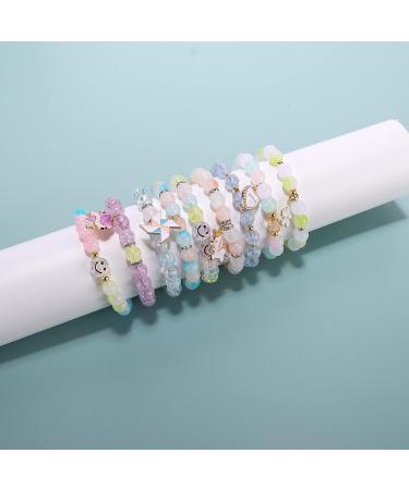  Enjoymade Glass Beads Bracelet Making Kit, Girls' Lovely Cute  Bracelet Necklace Jewelry Making Kit, DIY Bulk Acrylic Gradient Bubble Bead  Girls' Jewelry, Girls' Birthday Gift