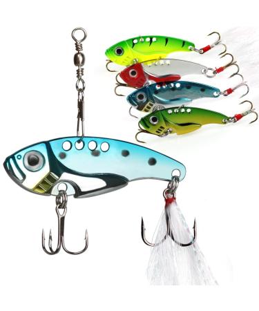 Sougayilang Spinner Spoon Swimbait Freshwater Saltwater Fishing Tackle  Lures and Baits Pack of 4pcs