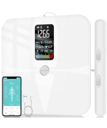 Scales for Body Weight and Fat, Lepulse Large Display Weight Scale, Body Fat Scale with 8 Electrodes, Accurate Digital Bathroom Scale BMI Smart Scale, Rechargeable 20 Body Composition Monitor with App Eight-electrode
