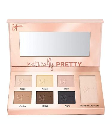 IT Cosmetics Naturally Pretty Essentials - Luxe Eyeshadow Palette - Travel Size - 6 Matte Shades & 1 Transforming Satin Shade - With Anti-Aging Hydrolyzed Collagen  Silk & Peptides - 0.092 oz