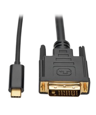 Tripp Lite USB C to DVI Adapter Cable Converter 1080p M/M Thunderbolt 3 Compatible USB Type C to DVI USB-C USB Type-C 6ft 6' (U444-006-D) 6ft. DVI