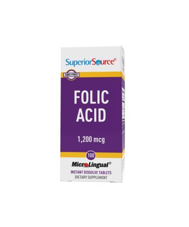 Superior Source Folic Acid 1200 mcg 100 Tablets
