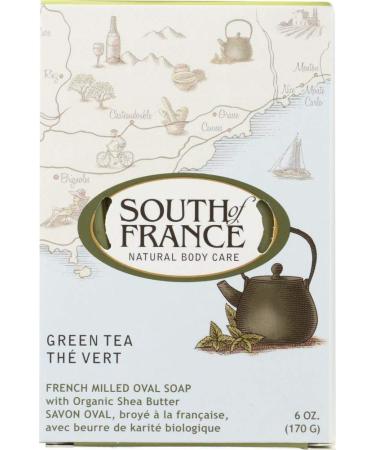 South Of France French Milled Natural Bar Soap Green Tea  6 Oz