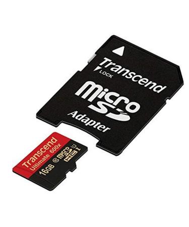 Transcend 16 GB MicroSDHC Class 10 UHS-I Memory Card with Adapter 90 Mb/s (TS16GUSDHC10U1) 16GB
