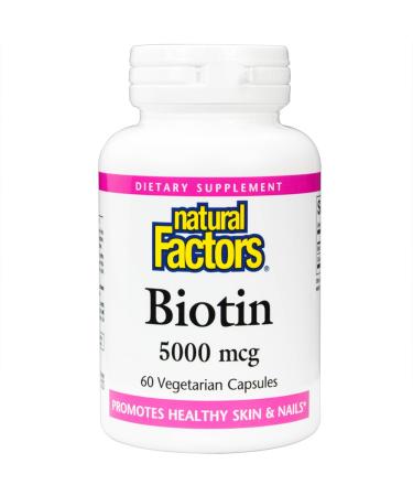  Natural Factors Biotin 5000 mcg 60 Vegetarian Capsules