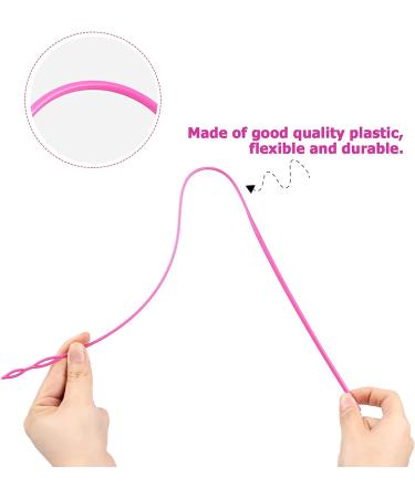 Phinus 10 Pieces Drawstring Cords with Easy Threaders, Hoodie String Replacement with Pink Flexible Drawstring Threaders for Pants Sweatpants Hoodies