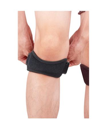 Portzon Patellar Tendon Support Strap 2 Pack Patella Knee Strap For Knee Pain Relief Patellar Tendon Support Adjustable Brace Band For Basketball Running Runner Jumper Knee Wind Thickened Pad Comfort