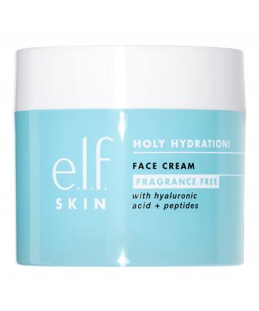 e.l.f. Holy Hydration! Face Cream - Fragrance Free Smooth Non-Greasy Lightweight Nourishing Moisturizes Softens Absorbs Quickly Suitable For All Skin Types 1.76 Oz