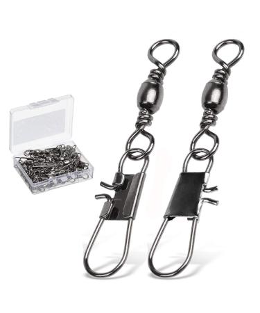 2 pcs Rolling Swivel with Open Eye Snap Heavy-Duty Fishing Connetor Long  Line Clips Snap Saltwater Fishing Tackle