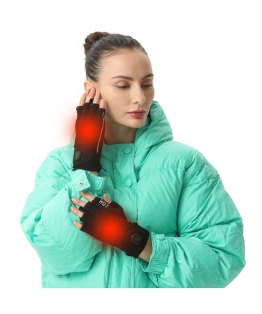 Rechargeable Wireless Fingerless Heated Writing Gloves,Heated Work Gloves for Men and Women,USB Heated Gloves Suitable for Work, Play, Ski, Bike, Hiking, Outdoor Adventure 4.3*7 ing(M)