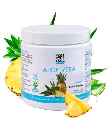 Yes You Can! Aloe Vera Drink Mix - Energy Drink Powder, Organic Super Greens Powder from Aloe Vera Plant - Aloe Vera Juice Organic - Greens and Superfoods, Super Greens - Made in The USA (Pineapple) Pineapple 1 Pack