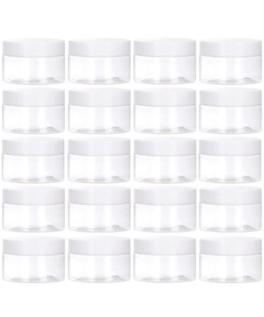 TUZAZO 24 Pack Empty Plastic Slime Containers with Lids and Labels - 12pcs  8 OZ and 12pcs 4 OZ Small Plastic Jars for Lotion, Cream, Ointments