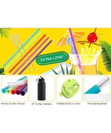 6pcs Silicone Drinking Straws for 30oz and 20oz - Reusable Silicone Straws  BPA Free Extra Long with