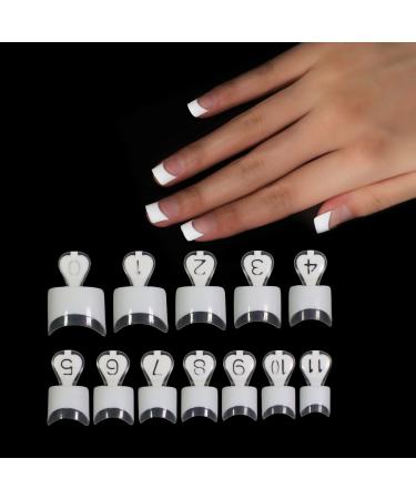  EchiQ Pearl Shine Glossy Fake Nails Shimmer White