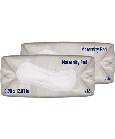 Winged Maternity Peri Pads Pack of 32 Large Postpartum Flow Pads with Wings  - Ultra Soft Disposable Nursing Pads for New Moms- Vakly Postpartum Guide  Included (32)