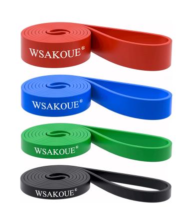 WSAKOUE Pull Up Assistance Bands Resistance Bands Set for Men  Women Exercise Bands Workout Bands for Working Out Body Stretching Powerlifting Resistance Training Set 1
