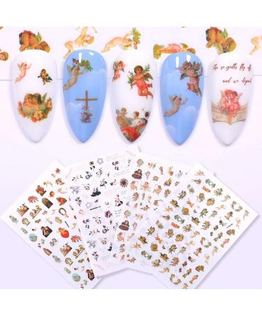 Qdsuh Sunflower Nail Art Stickers Floral Flower Nail Decals Water Transfer Nail Stickers Small Daisy Flowers Designs Nail Tattoo Stickers Manicure DIY