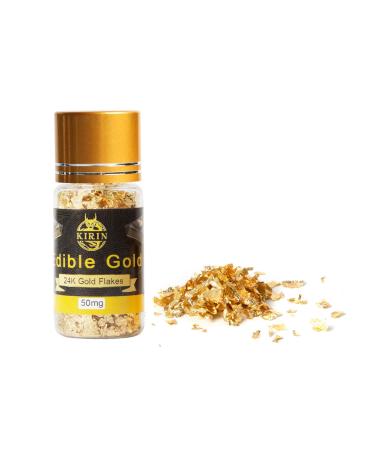 Edible Gold flakes,50mg Eatable Gold,24K Gold Flakes for Cake Decorating,Gold  Flakes Edible for