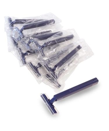 (144 Pack) Individually Wrapped Twin Blade Razors with Clear Safety Cap, Disposable, Bulk Packed, Sold by the Case.