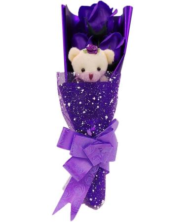 Soap Flower Towel Bear Gift Box, Including Scented Soap Roses And