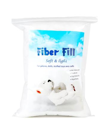 100g Polyester Fill, Premium Polyester Fiberfill, Recycled Polyester Fiber, High Resilience Stuffing Fluff Fiberfill for Pillow Filling, Christmas Dolls DIY, and Home Decors Projects 3.5oz
