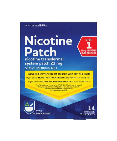Rite Aid Nicotine Patches - Step 1 | 21 mg - 14 Count | Quit Smoking Patches | Smoking Aid to Help Quit Smoking | Nicotine Transdermal System Patch