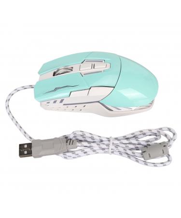DAUERHAFT USB Computer Mouse Ergonomic Sports Car Shape Optical LED Light Gaming Mouse for Office for Internet Bar (Green)