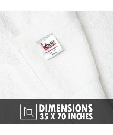 Infinitee Xclusives Premium White Bath Sheets Towels for Adults – 2 Pack Extra Large Bath Towels 35x70-100% Soft Cotton, Absorbent Oversized