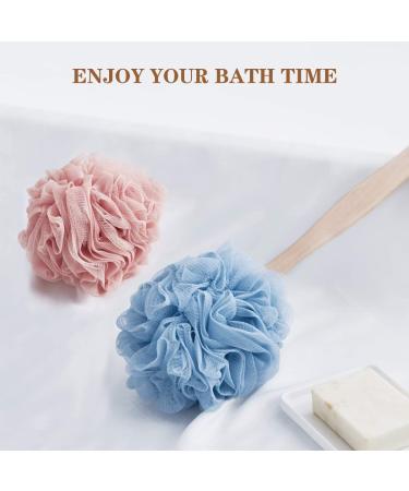 Shower Loofah, Bath Sponge Set Includes 1 Long Handled Back Scrubber & 1 Shower  Brush for Women & Men Body, Exfoliating Scrubber Brush for Spa Washing,  Blue & Pink 2 Piece Set