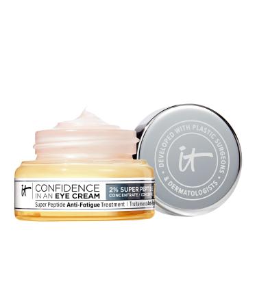 IT Cosmetics Confidence in an Eye Cream, Anti Aging Eye Cream for Dark Circles, Crow's Feet, Lack of Firmness & Dryness, 48HR Hydration with 2% Super Peptide Concentrate, for Day + Night (0.5 Fl. Oz (Pack of 1))