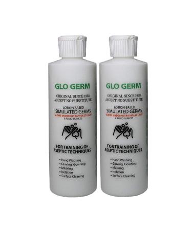 Gel 8 Ounce Double Pack glo germ Gel (16 oz) - Gel Lotion Based Simulated Germs - Helps Promote Better Hand Washing Habits - Training for Aseptic Techniques - two pack