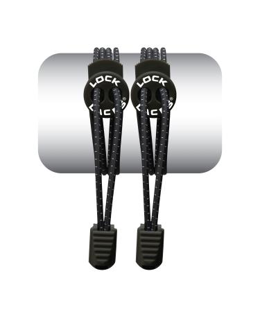 Lock Laces Elastic No Tie Shoe Laces (Pack of 2) One Size Fits All, for  Kids and Adults, Elastic No Tie Shoe Laces Black-black
