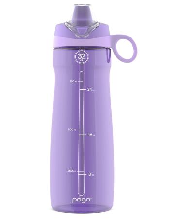 Pogo Plastic Water Bottle with Soft Straw Lid and Carry Handle, BPA Free,  Dishwasher Safe, 18 ounce 