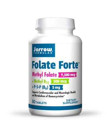 Jarrow Formulas Folate Forte Methyl Folate + Methyl B12 + P-5-P  30 Tablets