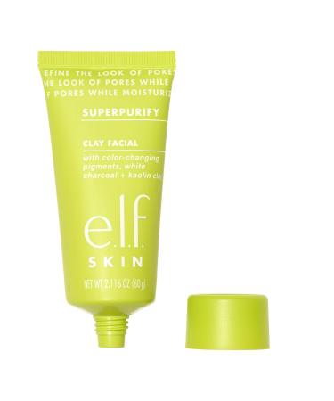 e.l.f. SKIN SuperPurify Clay Facial Mask  Color-Morphing Clay Mask For Refining Pores & Smoothing Skin  Reduces Excess Oil  Vegan & Cruelty-Free