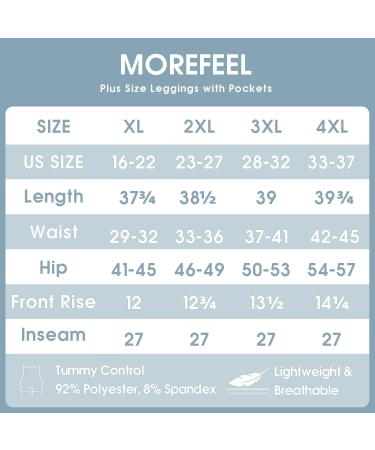 MOREFEEL 3 Pack Leggings with Pockets for Women,High Waisted Tummy