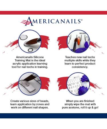Americanails Acrylic Nail Training Mat - Silicone Trainer Sheet for  Application Practice, Flexible Roll Up Pad Template for Acrylic  Fingernails, Learn