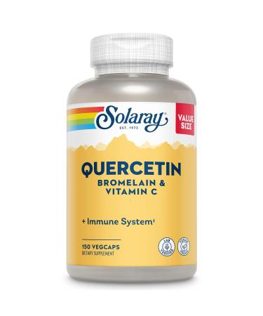 Solaray Quercetin Bromelain & Vitamin C, Immune System, Sinus, Respiratory & Antioxidant Activity Support, Vegan, 500mg of Quercetin & 1,235mg of VIT C, 60 Day Guarantee (150 Count (Pack of 1))