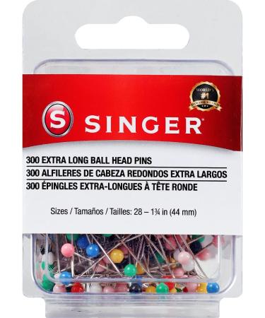SINGER 00745 X-Long Ball Head Pins Size 28 300-Count Pink