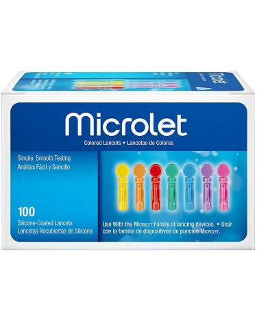 Microlet Colored Lancets 100 Each (Pack of 2)