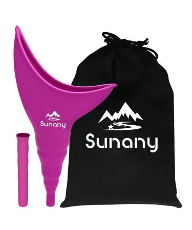 Female Urination Device,Reusable Silicone Female Urinal Foolproof Women Pee Funnel Allows Women to Pee Standing Up,Women's Urinal with Drawstring Bags is The Perfect Companion for Travel and Outdoor fuchsia