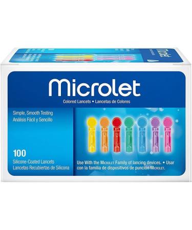 Microlet Colored Lancets 100 Each (Pack of 2) with Microlet Next Lancing Device