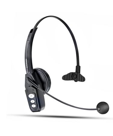 Trucker Bluetooth Headset V5.1, CVC8.0 Dual Microphone Noise Cancelling &  35Hrs HD Talktime Hands-Free Wireless Headset, Bluetooth Headphones with