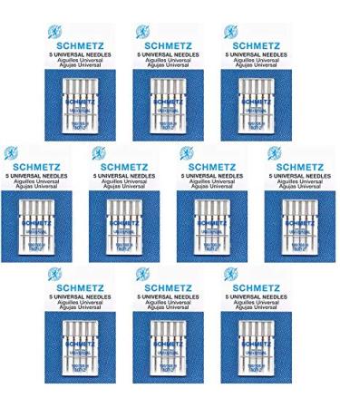 50 Schmetz Universal Sewing Machine Needles -  Size 80/12 - Box of 10 Cards