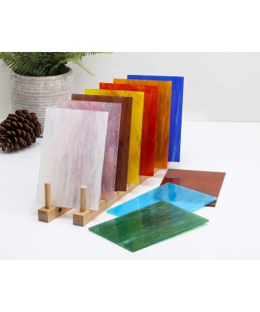 12 Sheets Iridescent Stained Glass Sheets, Cathedral Art Glass Packs for  Mosaic